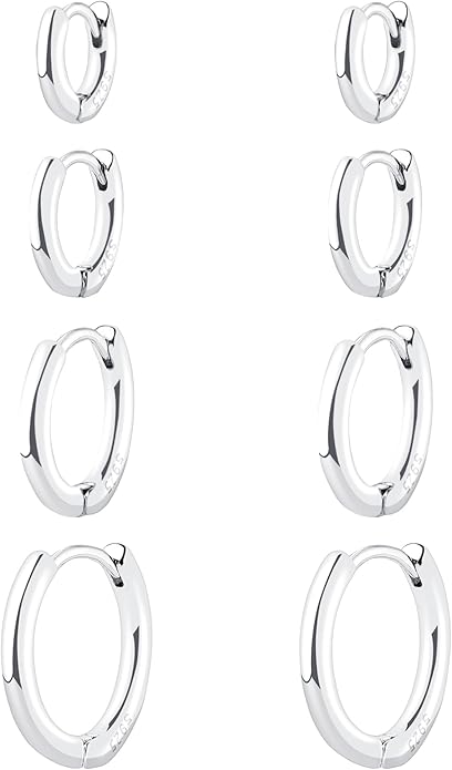 Small Gold Hoop Huggie Earrings Set for Women Non Tarnish 14K Gold Plated Lightweight Cartilage Earring Pack for Multiple Piercings for Sensitive Ears for Christmas Gifts