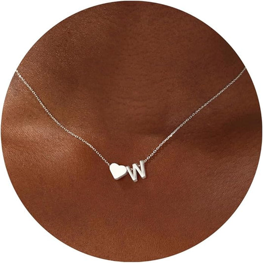 Turandoss Christmas Gifts for Grandkids - Dainty 18K Gold Plated Tiny Heart Initial A-Z Letter Pendant Necklace Stocking Stuffers for Teen Girls Jewelry