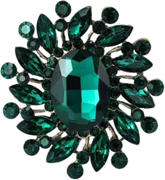 Rhinestone Brooch for Women,Vintage Crystal Flowers Brooch Statement Crystal Glass Lapel Pins Prom Classic Jewelry