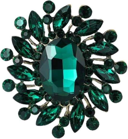Rhinestone Brooch for Women,Vintage Crystal Flowers Brooch Statement Crystal Glass Lapel Pins Prom Classic Jewelry