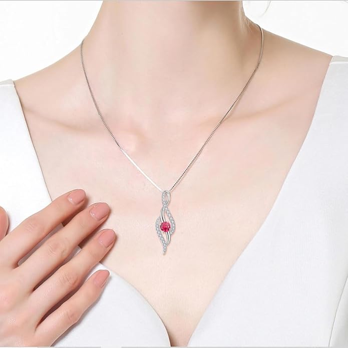 Women Infinity Necklace 925 Sterling Silver Twist Birthstone Pendant with Chain 5A Cubic Zirconia Jewelry