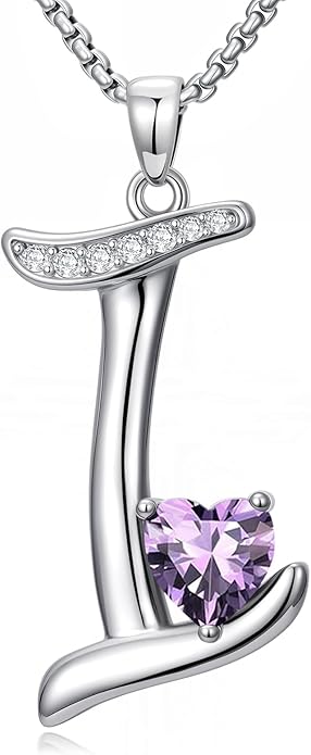 Christmas Gifts for Women Alphabet A to Z Initial Birthstone Pendant Necklaces for Women - 18k White Gold Plated Personalized Name Jewelry Valentine Mothers Day Birthday Gifts for Women Her Girlfriend