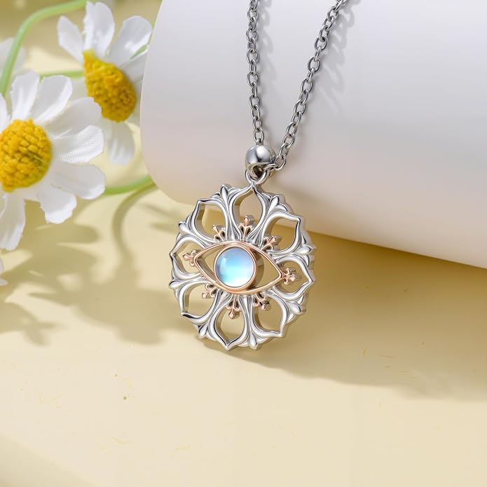 Evil Eye Necklace 925 Sterling Silver Nazar Eye Pendant Necklace Protection Amulet Jewelry Gifts for Women Men