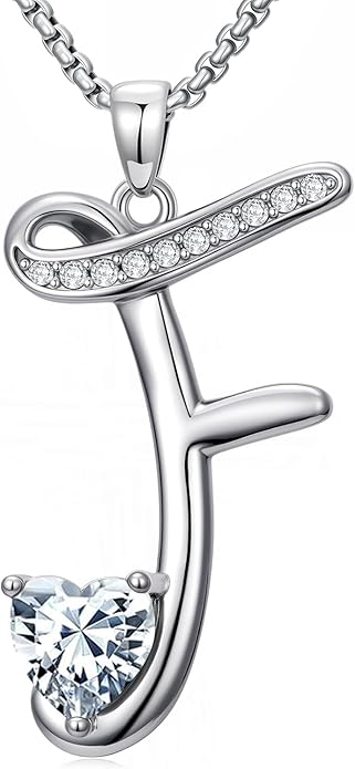 Christmas Gifts for Women Alphabet A to Z Initial Birthstone Pendant Necklaces for Women - 18k White Gold Plated Personalized Name Jewelry Valentine Mothers Day Birthday Gifts for Women Her Girlfriend