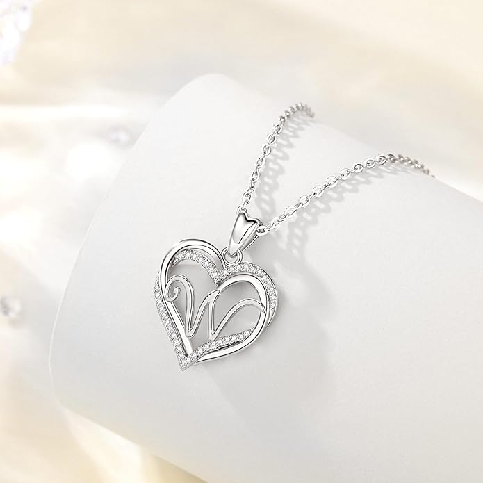 INFUSEU Unique Initial Necklaces for Women Girls Small Heart Letter Jewelry, Meaningful Personalized Gifts