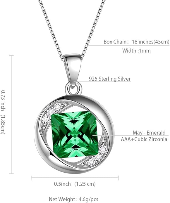 Aurora Tears 925 Sterling Silver 12 Birthstones Necklace/Earring/Ring/Bracelet Women Birthstone Pendant Crystal Fashion Birthday Jewelry Christmas Gift for Girls Women