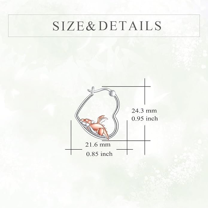 YFN Animal Earrings Sterling Silver Animal Heart Hoop Dangle Earrings Cute Jewelry Gifts for Women