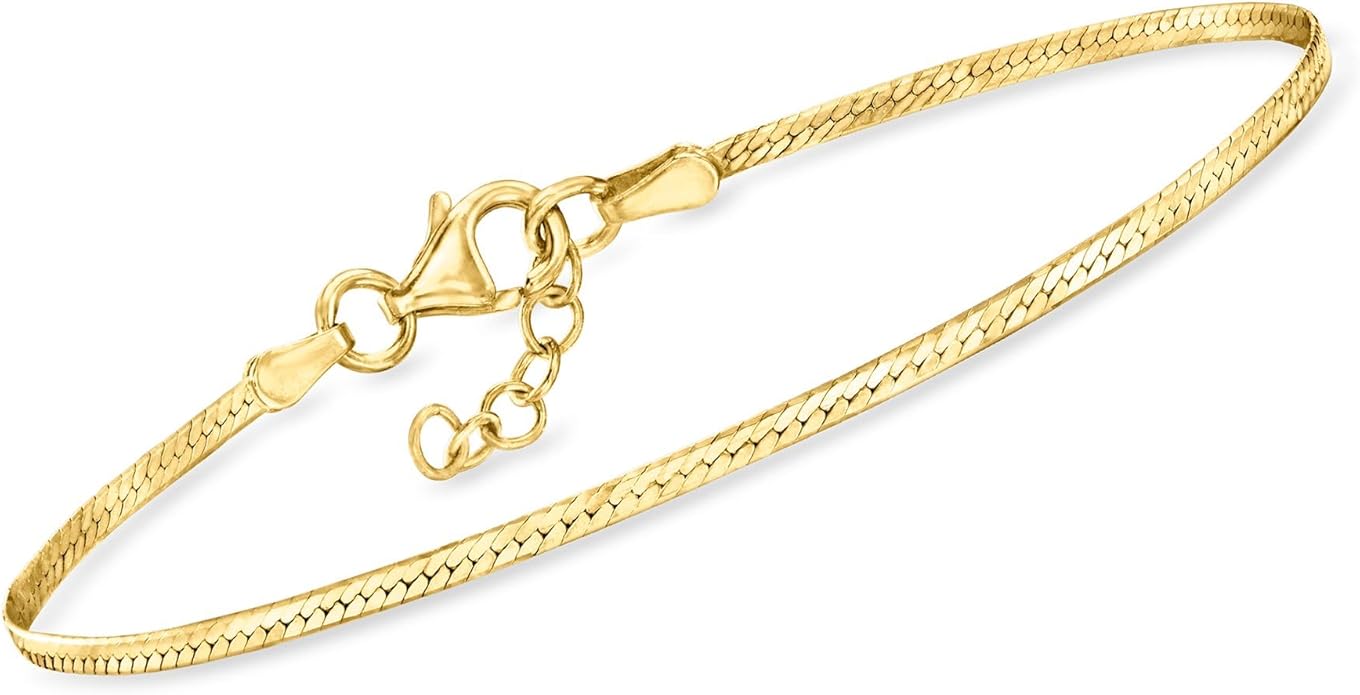 Pure Collection by Ross-Simons Italian 1.6mm 18kt Gold Vermeil Herringbone Bracelet