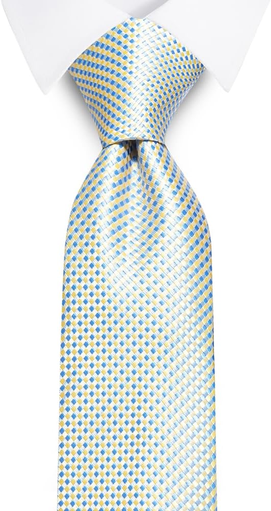 joy alice Ties Set Men Mixed Color Necktie Handkerchief Cufflinks Brooch 3.15 Formal