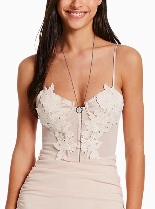 FOCALOOK Long Necklaces for Women 14K Gold Plated Dainty Drop Bar Pendant Lariat Y-Shaped Necklace Earring Set 28inch/73cm