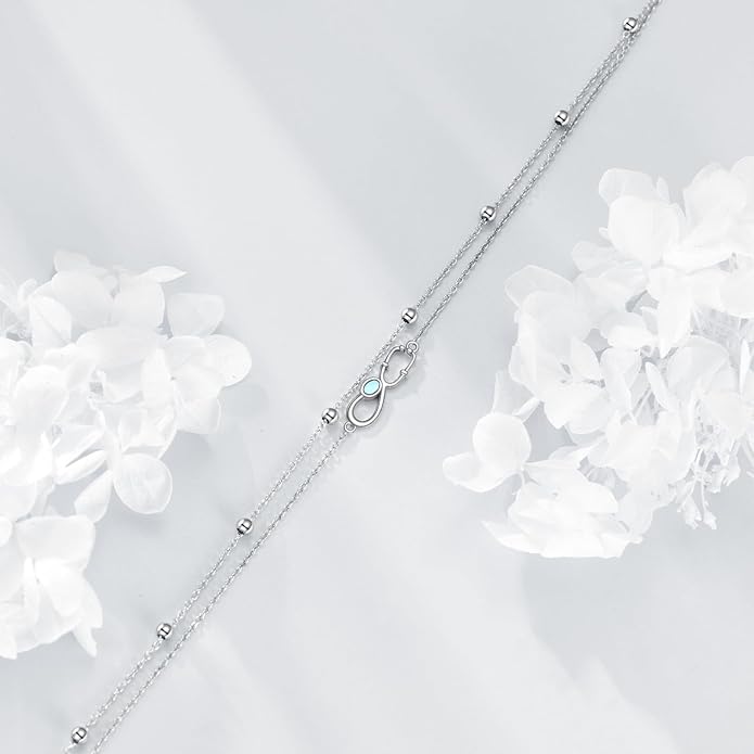 TIGER RIDER Dragonfly Anklet Sterling Silver Dragonfly Gifts Jewelry for Women with Crystal Birthday Anniversary