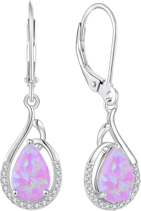 Starchenie Teardrop Dangle Drop Earrings 925 Sterling Silver Pear Birthstones Leverback Earrings Gift for Women