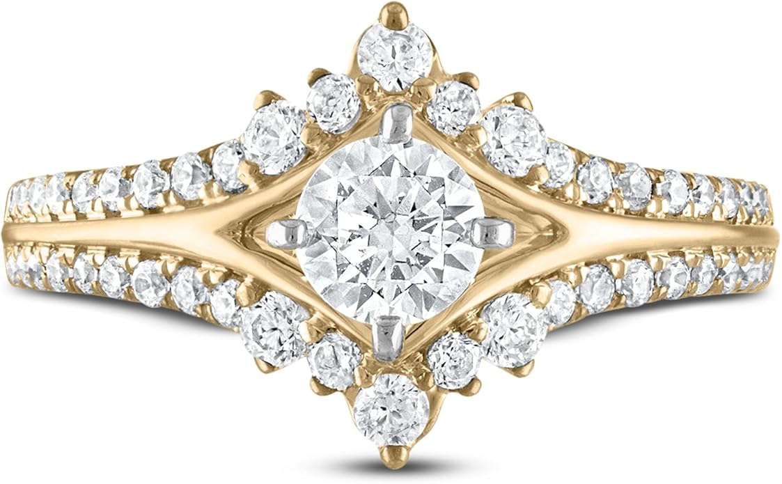 Rikelus Moissanite Engagement Ring Sets for Couples,10K 14K 18K Solid Gold Heart/Princess/Round Cut Bridal Ring Sets,Customized Matching Wedding Bands Set for Men and Women Free Engraving