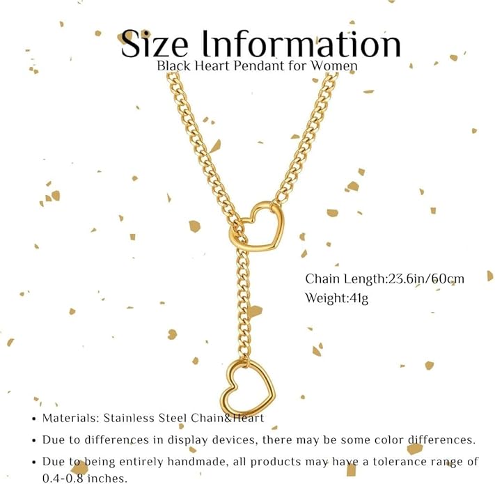 Artmiss Statement Chain Necklace Thick Link Choker with Heart Pendant Heavy Stainless Steel Industrial Unisex Statement Jewelry Gift for Women Men