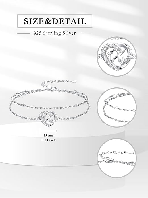 Dorunmo Initial Anklet 925 Sterling Silver Letter A-Z Layered Heart Anklet Beach Jewelry Birthday Gifts for Women