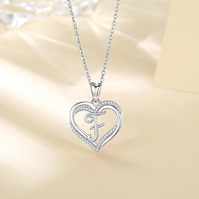 INFUSEU Unique Initial Necklaces for Women Girls Small Heart Letter Jewelry, Meaningful Personalized Gifts