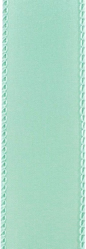 Reliant Ribbon 92575W-077-09K Satin Value Wired Edge Ribbon, 1-1/2 Inch X 50 Yards, Aqua