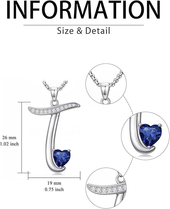 Christmas Gifts for Women Alphabet A to Z Initial Birthstone Pendant Necklaces for Women - 18k White Gold Plated Personalized Name Jewelry Valentine Mothers Day Birthday Gifts for Women Her Girlfriend