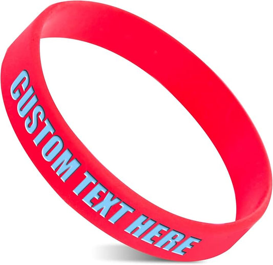50 Custom Rubber Bracelets Personalized Silicone Wristbands Customized Bulk for Events, Support, Wedding, Awareness, Motivation Customizable