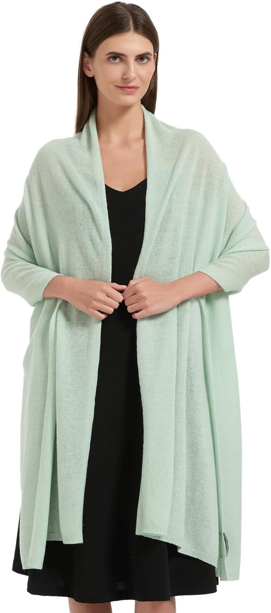 Erdenech Luxury Cashmere Wool Blend Wrap for Women, All-Season Travel Wrap Shawl, Extra Large Blanket Shawl Scarf Pashmina
