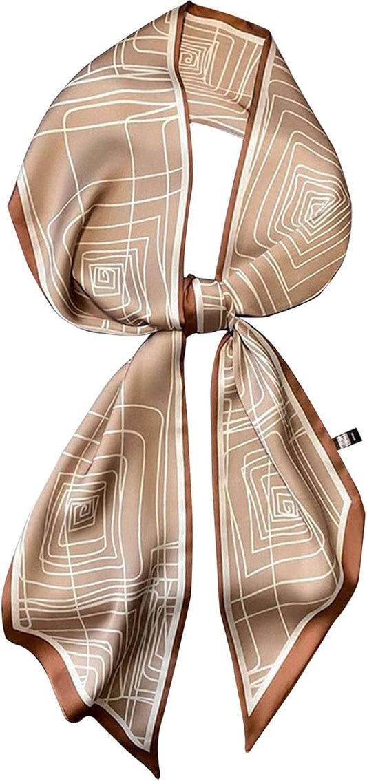 kcctoo 59" Mulberry Silk Like Head Scarf Women's Fashion Square Neck Satin Scarfs for Bag Hair Scarves Gift 59 * 5.9”