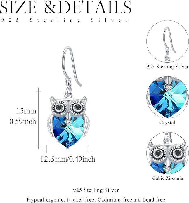 925 Sterling Silver Animals and Plants Dangle Drop Earrings for Women Hypoallergenic Gift for Women Mom Wife Her, Mother’s Day, Birthday, Anniversary