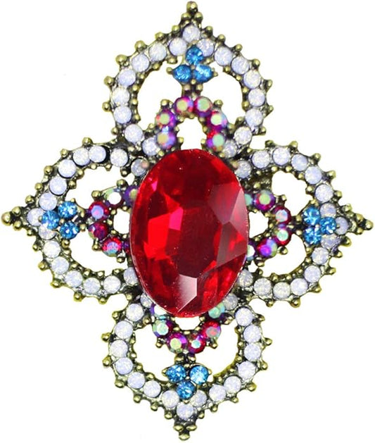 Brooch Pins for Women Girls Fashion Flower Crystal Rhinestone Pearl Jewelry