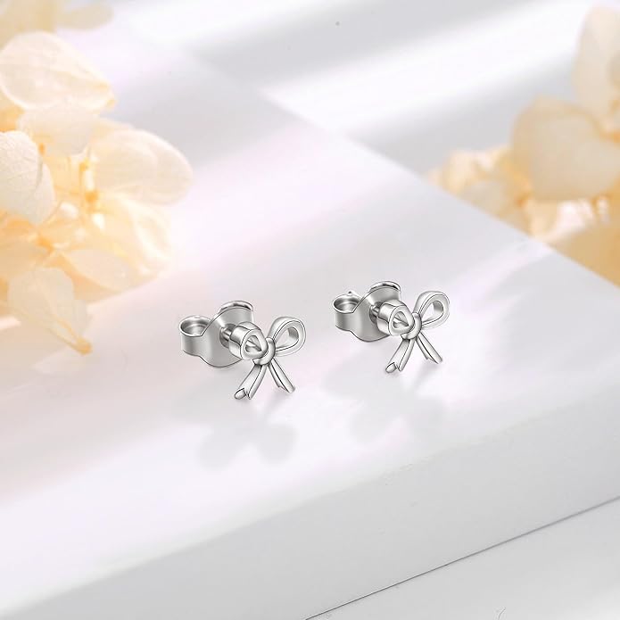 INFUSEU Sterling Silver Cute Stud Earrings Cat Frog Mushroom Bunny, Small Gifts for Women Teen Girls Animal Lovers