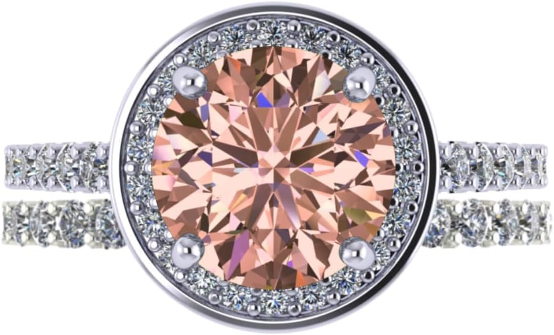 NANA Jewels Sterling Silver Engagement Rings for Women - Choose Simulated Morganite, Citrine, Aquamarine & More