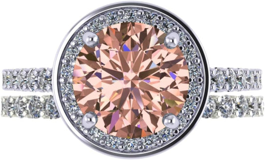 NANA Jewels Sterling Silver Engagement Rings for Women - Choose Simulated Morganite, Citrine, Aquamarine & More