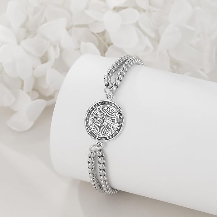 YFN Patron Saint Bracelet Sterling Silver Religious Protector Bracelet Jewelry Gift for Women Men