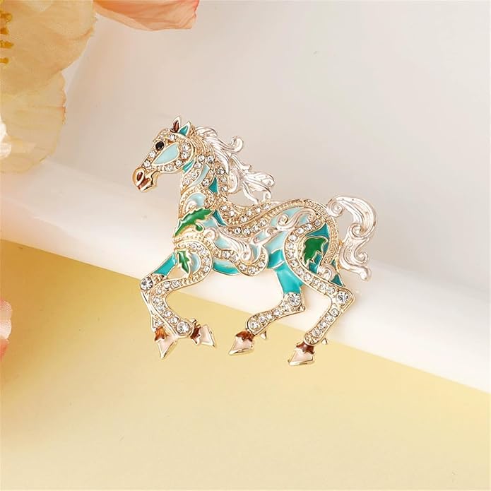 2026 New Year Of Horse Pin Brooch, Good Luck Chinese Zodiacs Horse Pins For Fashion Accessories Animal Lucky Charm Statue Feng Shui Gifts Jewelry For Women Men
