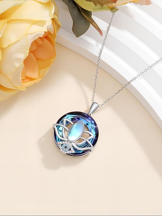 WINNICACA Sterling Silver Evil Eye Necklace Protection Crystal Pendant for Women Good Luck Vintage Evil Eye Pendant Jewelry Birthday Gifts for Women Friend Female
