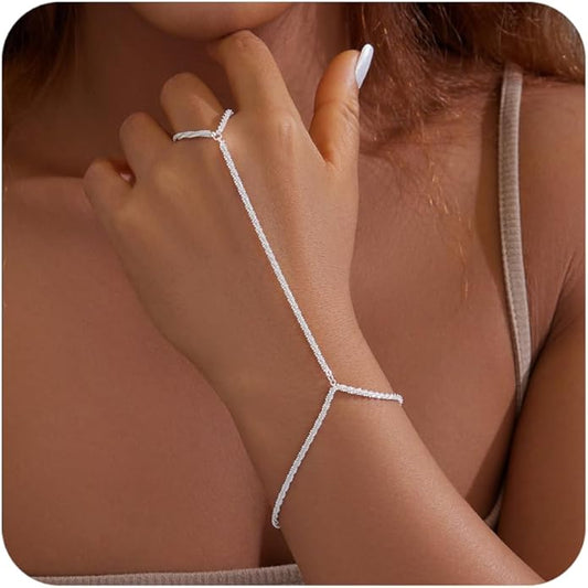 Gold Bracelets for Women Non Tainish,Dainty Bracelets Stack for Women Trendy, Gold Plated Cuff Bracelets Stack With Beaded Cuban Paperclip Snake Rope Bangle Hand Chain Jewelry Gifts for Women