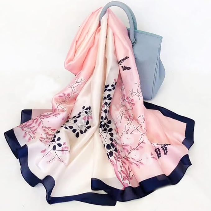 Clysoru Silk Scarf For Women Hair Scarves Lightweight Satin Elegant Shawl Wraps Bufanda Mujer Fashion Accessories 70.8"X35.4"