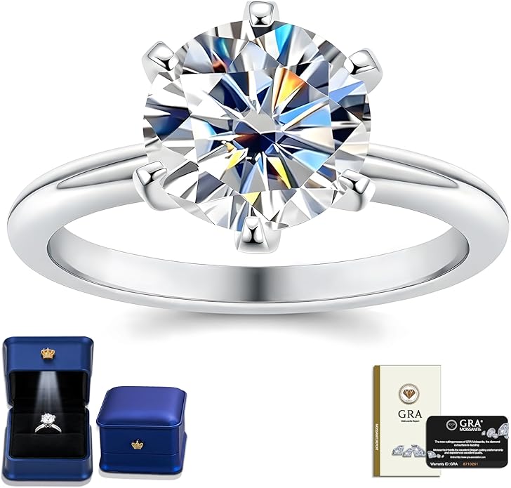Moissanite Wedding Band Wedding Rings for Women D Color VVS1 Clarity, 925 Sterling Silver with 18K White Gold Plated Engagement Ring Anniversary Band Ideal Gift for Women Size 5~10