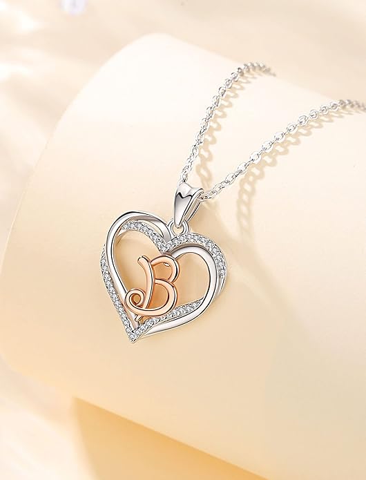 INFUSEU Unique Initial Necklaces for Women Girls Small Heart Letter Jewelry, Meaningful Personalized Gifts