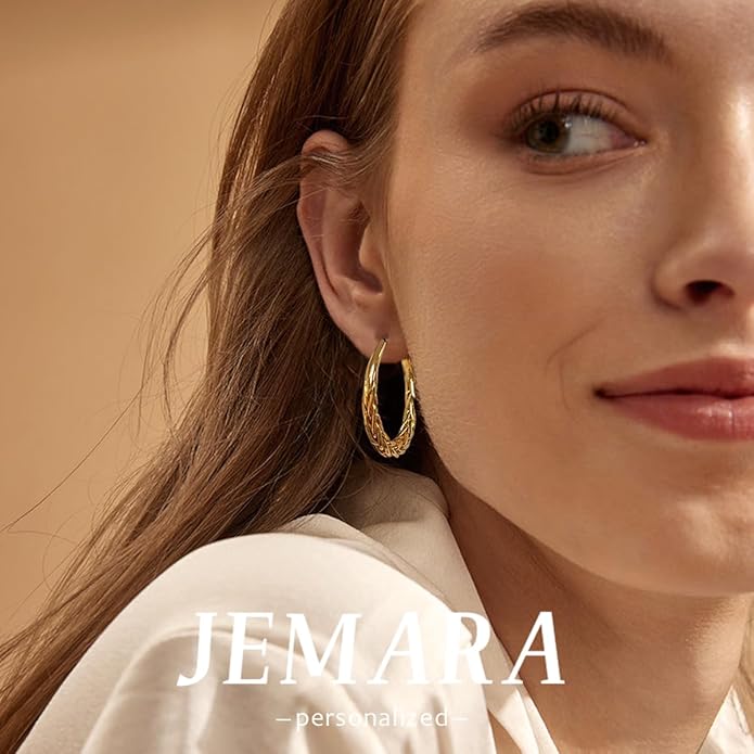 Silver Hoop Earrings for Women Trendy Hypoallergenic 925 Sterling Silver Post Hoop Earrings Lightweight Thick Twisted Large Silver Hoop Earrings 30/40/50MM