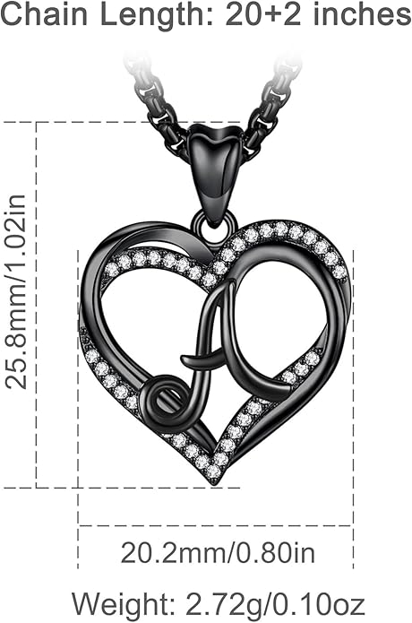 INFUSEU Unique Initial Necklaces for Women Girls Small Heart Letter Jewelry, Meaningful Personalized Gifts