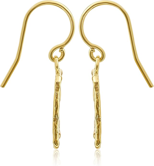 JEAN RACHEL JEWELRY 14K Gold Plated Sterling Silver Earrings for Women - Square with Cubic Zirconia Vintage Design - Hypoallergenic, Lead & Nickel Free - Artisan Handcrafted Statement Earrings