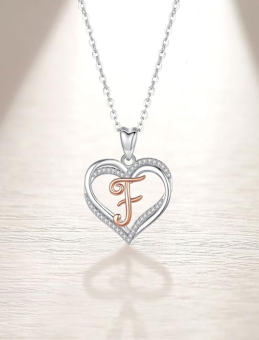 INFUSEU Unique Initial Necklaces for Women Girls Small Heart Letter Jewelry, Meaningful Personalized Gifts