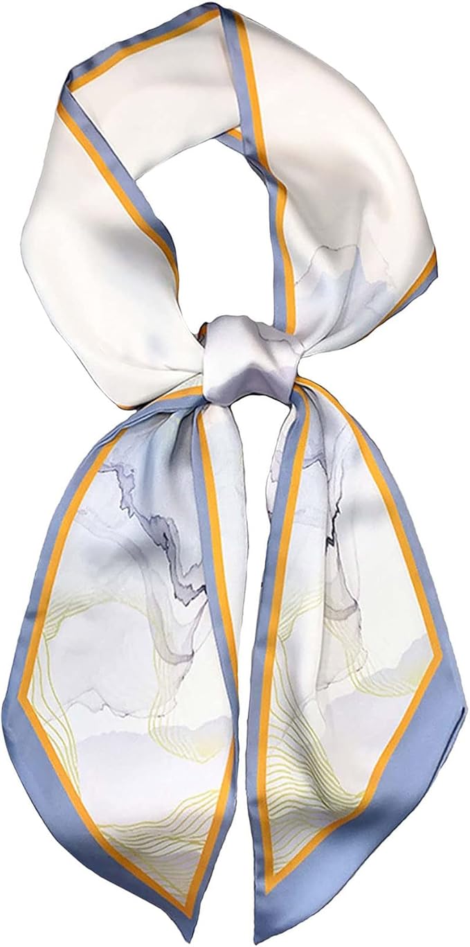 kcctoo 59" Mulberry Silk Like Head Scarf Women's Fashion Square Neck Satin Scarfs for Bag Hair Scarves Gift 59 * 5.9”