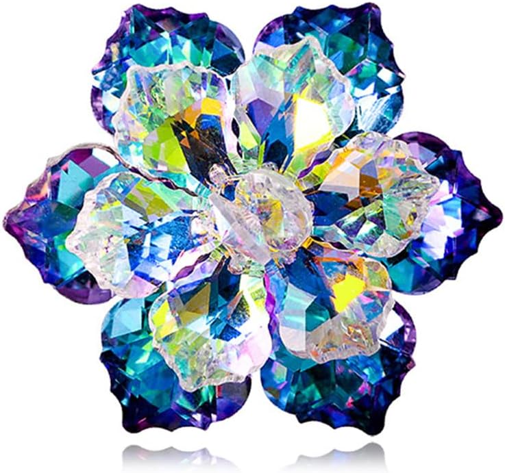 Rhinestone Sunflower Brooch Pin for Women Red Black Purple Large Flower Broochs Snowflake Brooch Marquise Wreath Brooches Jewelry