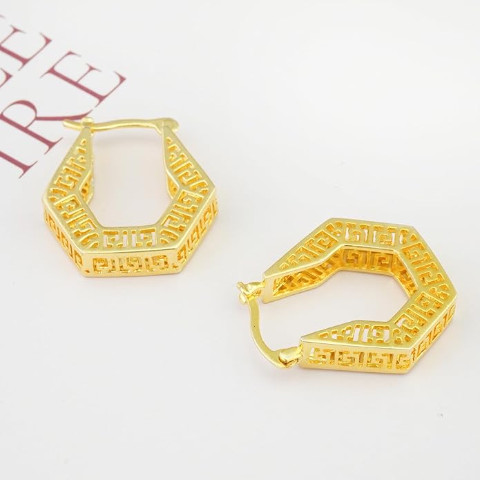 Gold-Plated Vintage Dangle Earrings for Women – Hypoallergenic Retro Drop Earrings, Elegant Jewelry Gift for Birthdays, Christmas, Valentine’s Day & Special Occasions