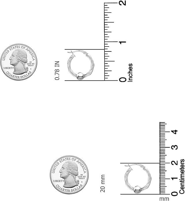 LeCalla 925 Sterling Silver Beaded Ball Hoop Earrings | Lightweight Sleeper Bead Ball Earring Hoops | Cape Style Hoop Earrings for Women