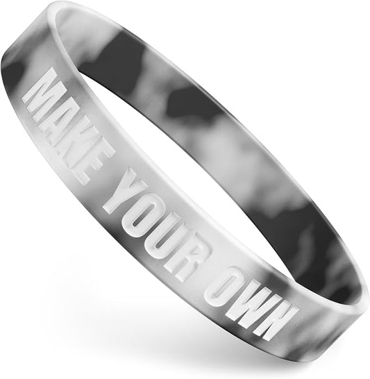 Custom Wristbands For Events, Fundraisers & Promotions | Add Text, Icons, & Logos | Bulk Rubber Bracelets | Classic 1/2” | 100% Silicone