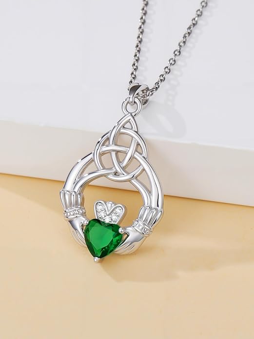 WINNICACA Christmas Gifts for Women Witches Knot Celtic Knot Necklace Sterling Silver Celtic Jewelry Protection Necklaces Irish Jewelry Birthday Gifts for Women Mom Wife Her
