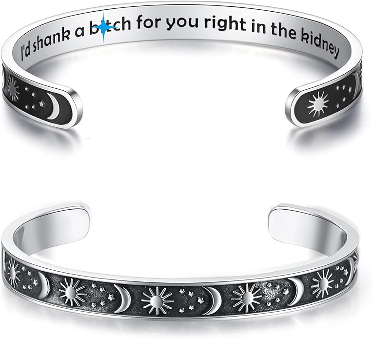 TONY & SANDY Inspirational Bracelets for Women Teen Girls Personalized Gifts for Daughter Granddaughter Mom Sister Friends Stainless Steel Engraved Cuff Birthday Easter Christmas