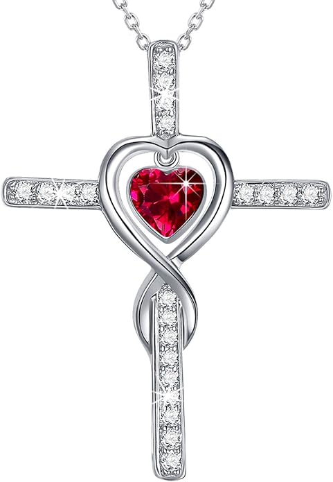 Dorella Love Infinity Christmas Jewelry for Women Birthday Gifts Wife Mom December January Birthstones Blue Topaz Garnet and More Stones Jewelry 925 Sterling Silver