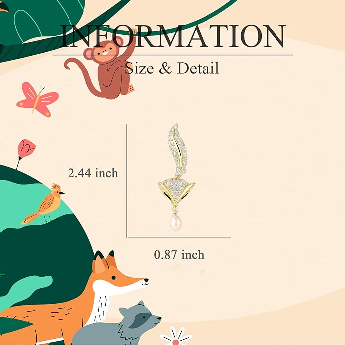 Animal Brooch for Women Rhinestone Brooch Pin 18k Gold Plated Animal Lapel Pin Fashion Jewelry Gift for Mom Wife